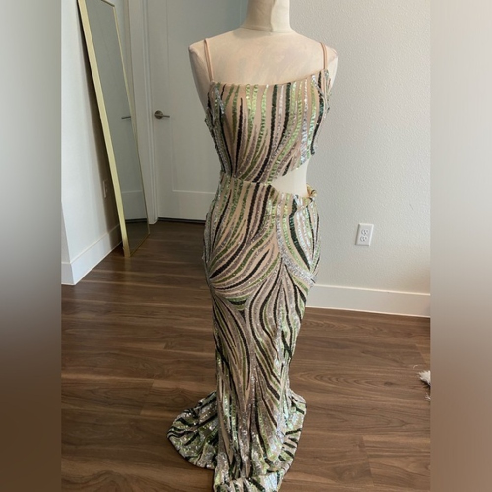 SHEIN Multicolor Sequin Backless Dress
